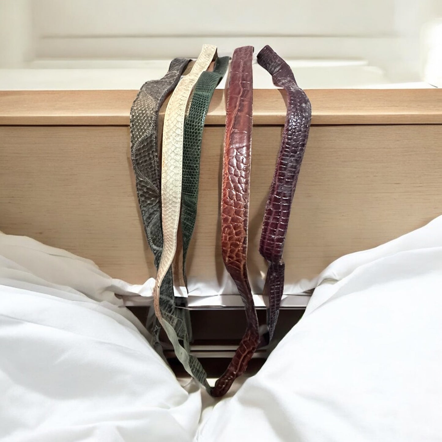Snake skin & leather belts