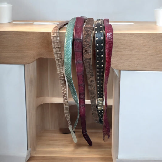 Snake skin & leather belts
